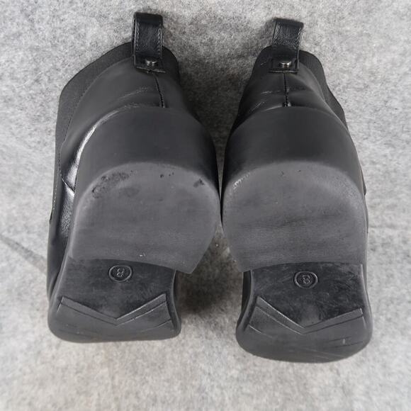 Ankle Boots Womens 8 Shoes Casual Chelsea Pull On Black Bootie Block Heel Studs - Picture 13 of 15